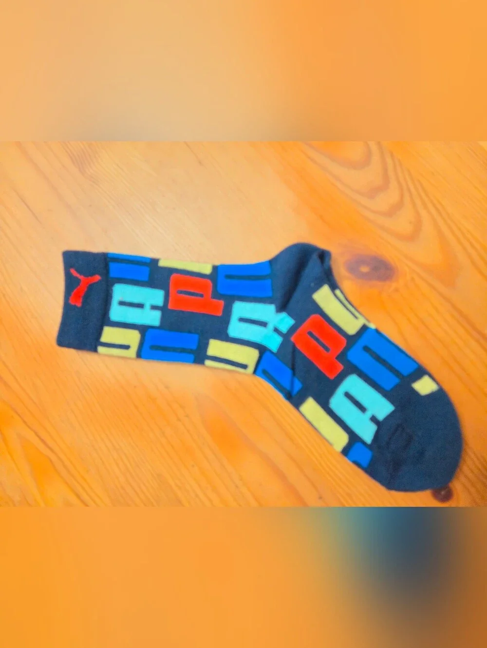 Puma Kids Multicolor Logo Socks - Navy with Red & Blue Blocks